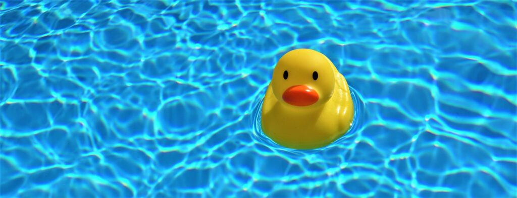 Rubber Duck in a swimming pool