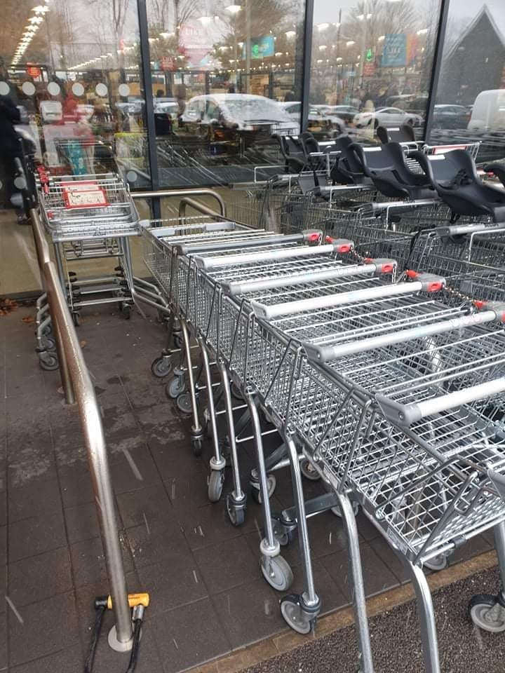 Trolleys in trolley bay