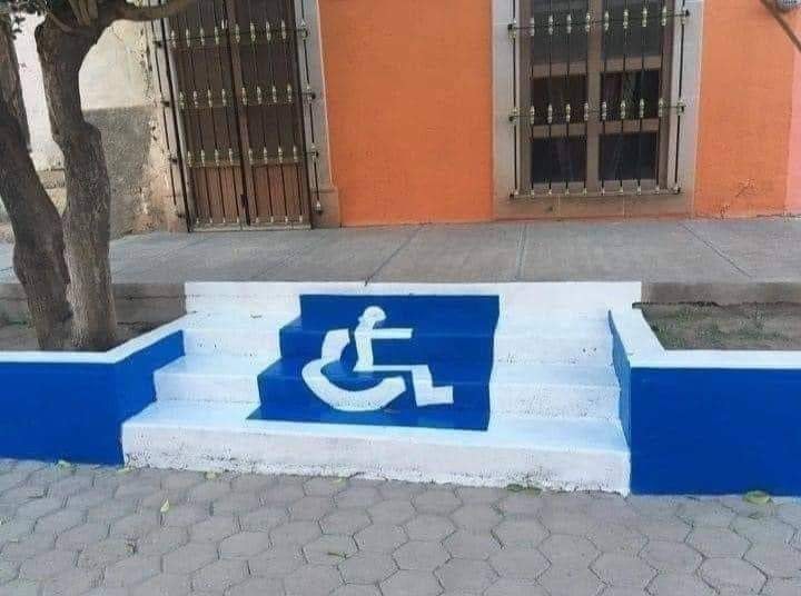 Stairs with disability marking