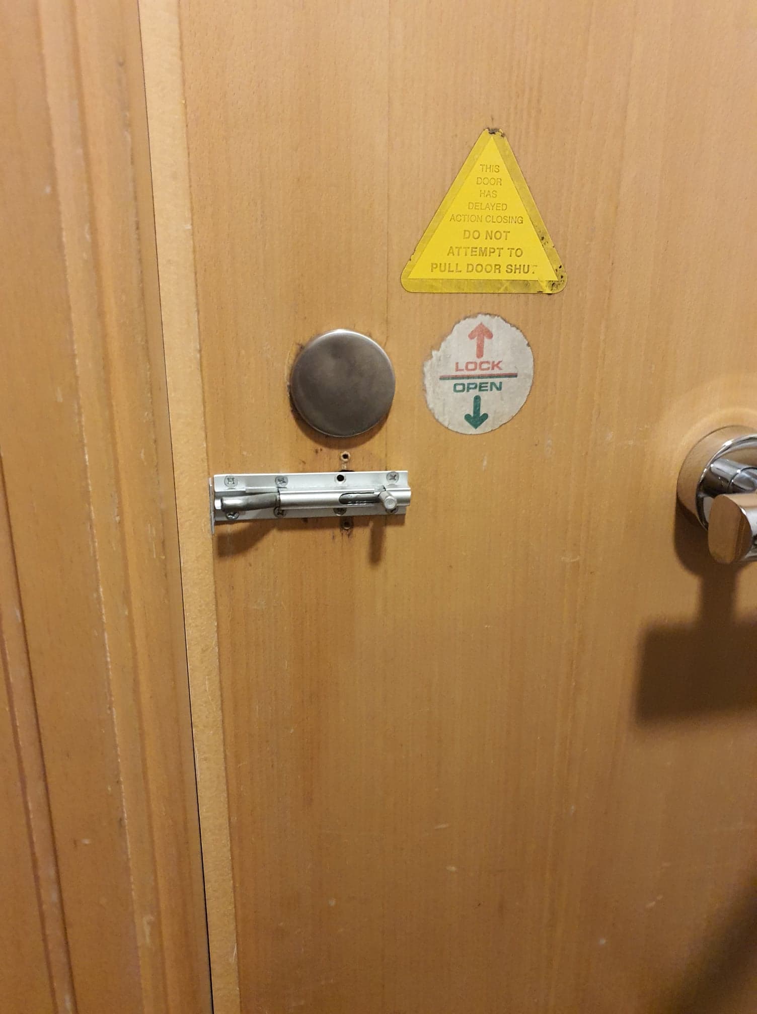 Door with sliding lock