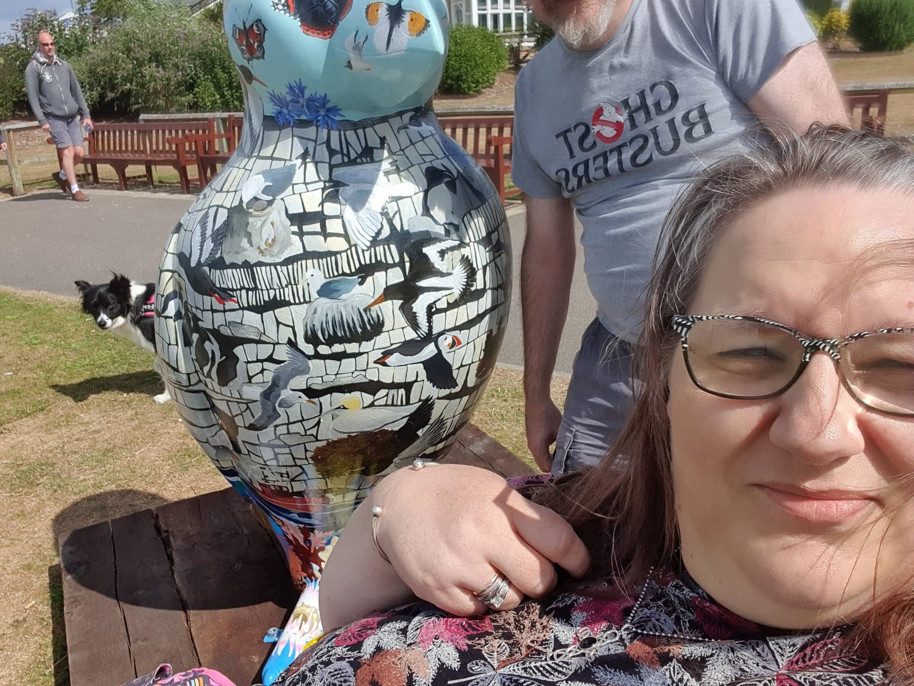 Robin and Helen selfie with puffin number 5