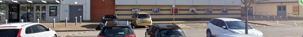 Image of car park access at front of cinema