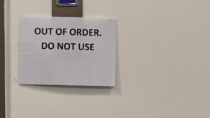 Out of order notice