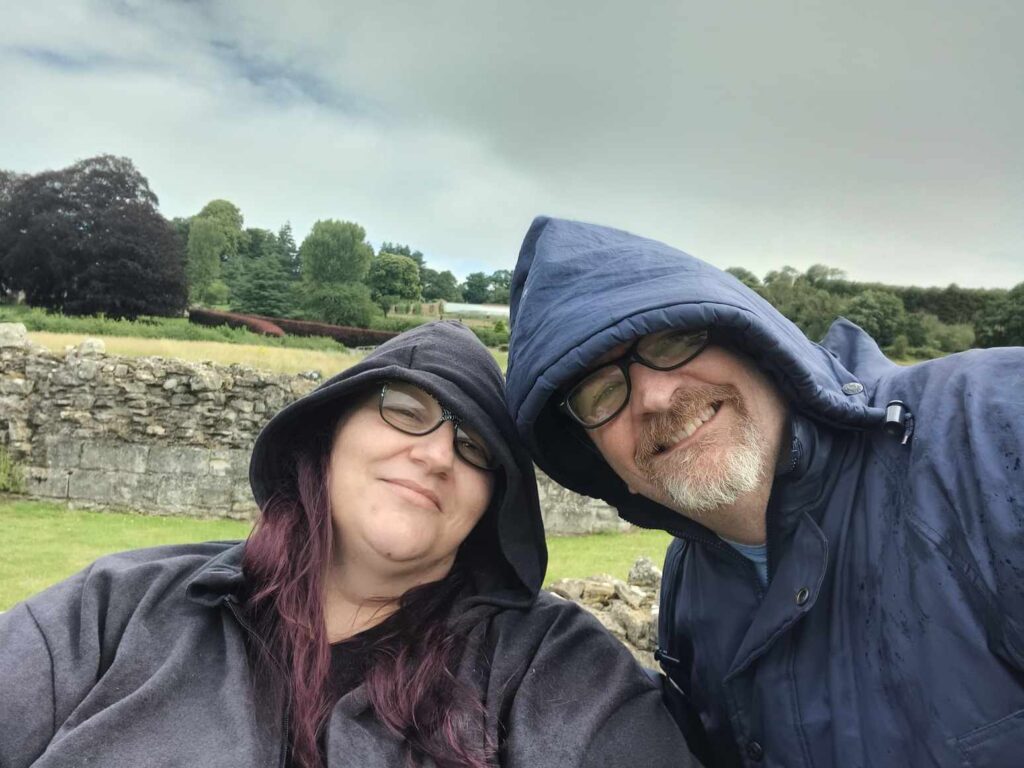 Robin and Helen selfie in the rain